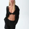 9" shorts i linblanding med lav midje