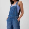 90-talls løse denim-shorteoveraller