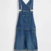 90-talls løse denim-shorteoveraller