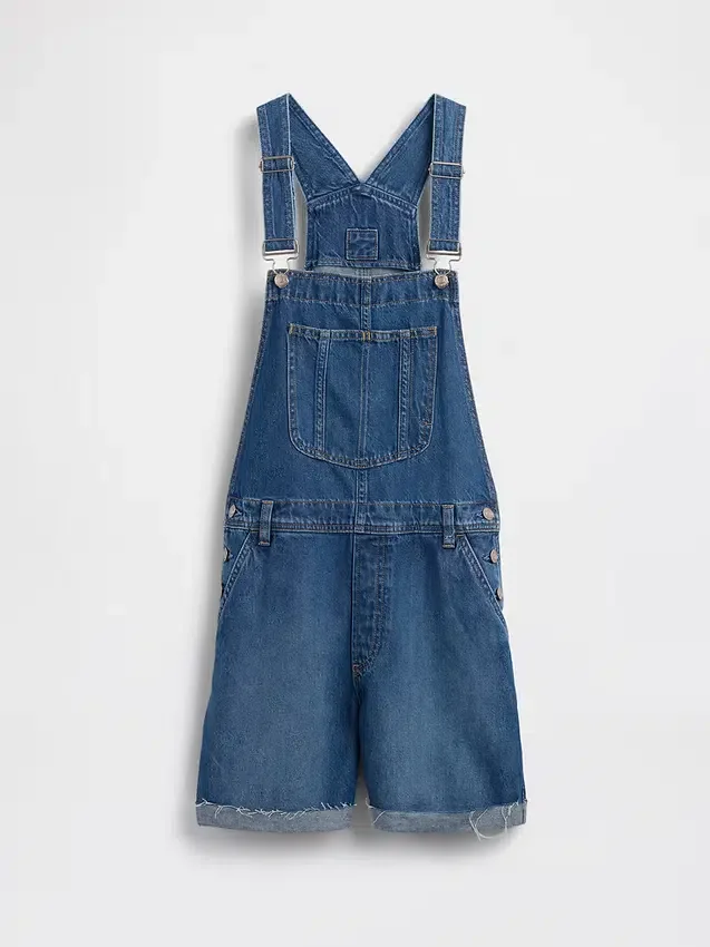90-talls løse denim-shorteoveraller