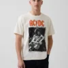 AC/DC T-skjorte med grafisk trykk i avslappet passform
