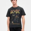 AC/DC T-skjorte med grafisk trykk i avslappet passform