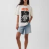 AC/DC T-skjorte med grafisk trykk i avslappet passform