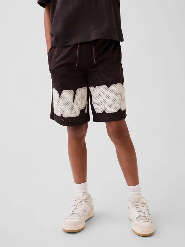 Aktive shorts i mesh for barn, 8"