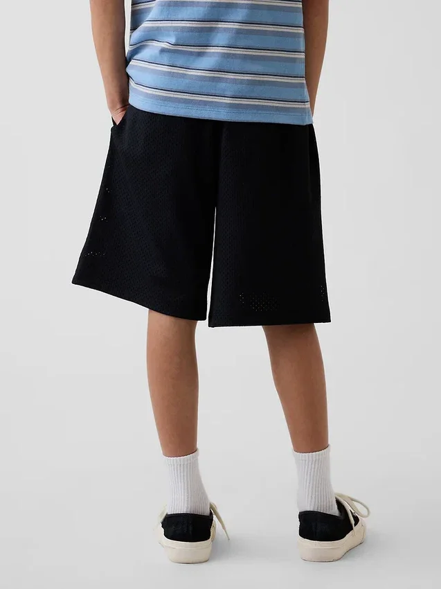 Aktive shorts i mesh for barn, 8"