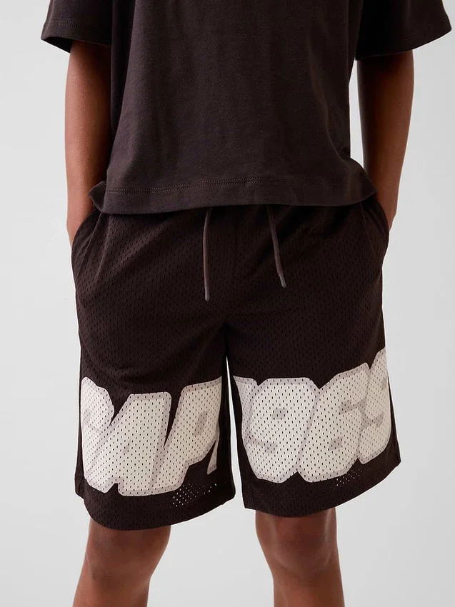 Aktive shorts i mesh for barn, 8"