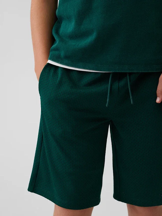 Aktive shorts i mesh for barn, 8"