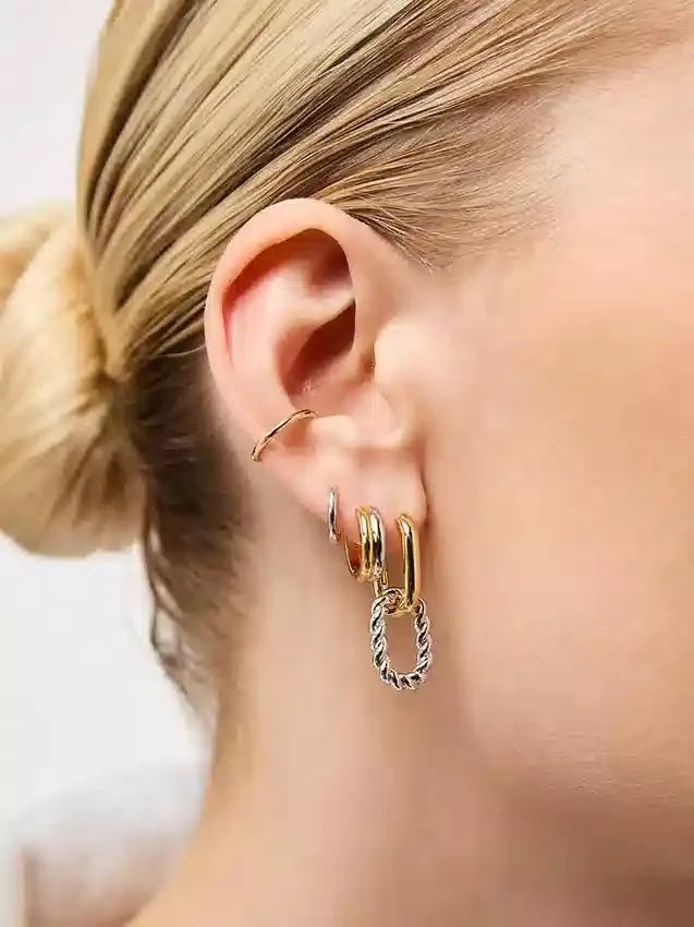 Ana Luisa Ash doble hoop-øreringer