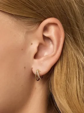 Ana Luisa Toda Mini Double Hoop-øreringer