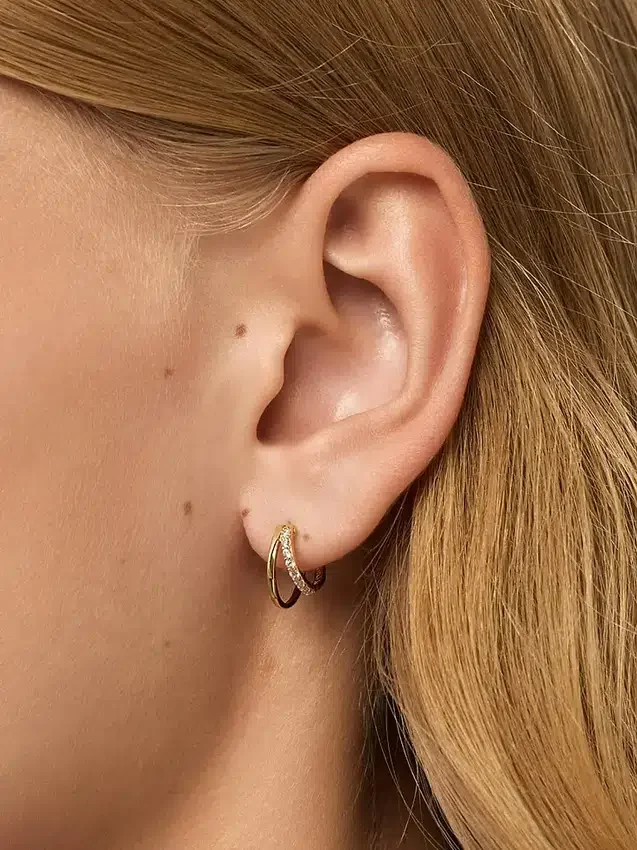 Ana Luisa Toda Mini Double Hoop-øreringer