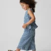 Antrekk til Baby og Småbarn i gingham-denim med volanger nederst