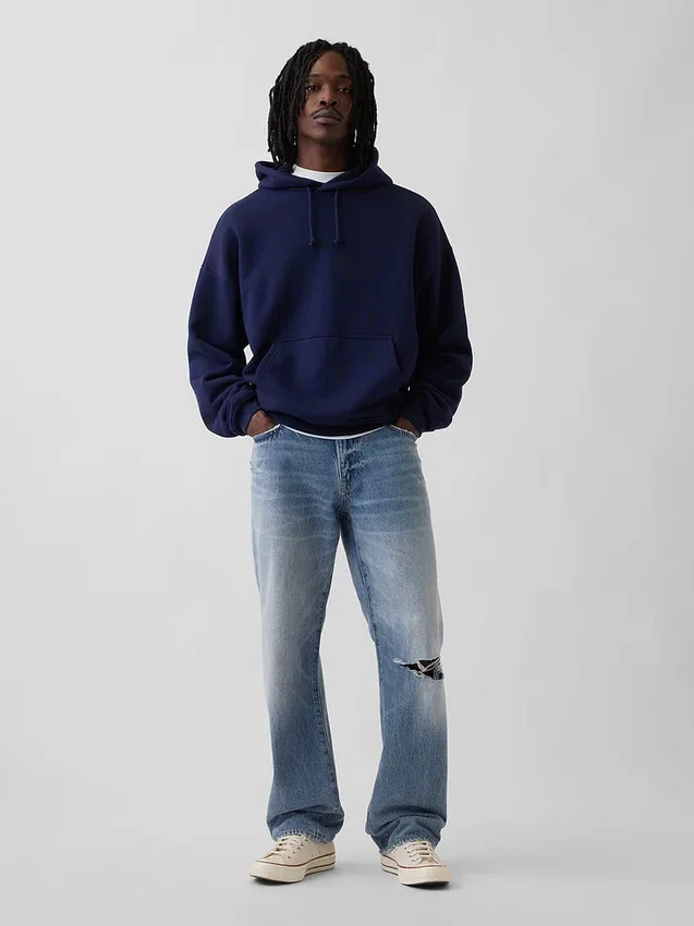 Avslappede, rette jeans