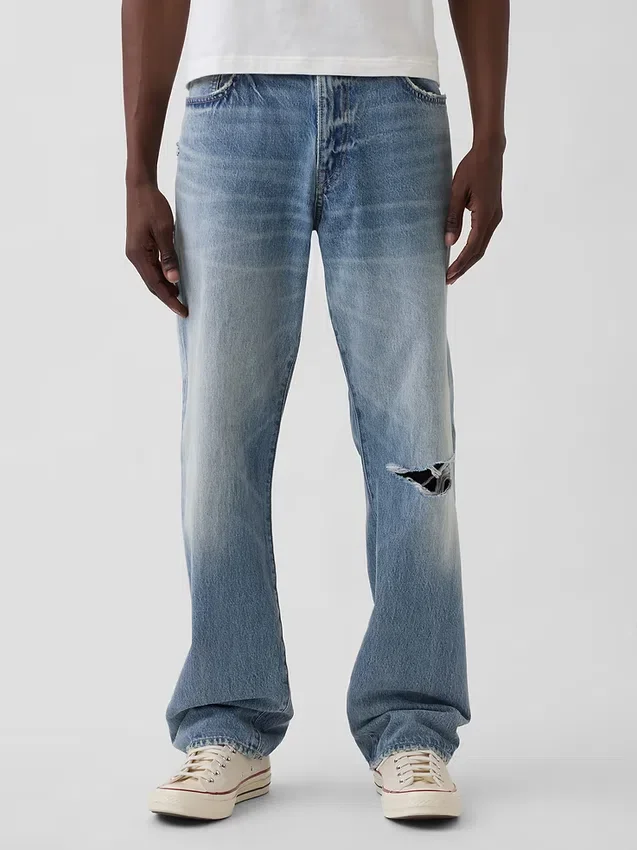 Avslappede, rette jeans