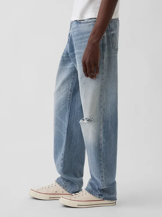 Avslappede, rette jeans