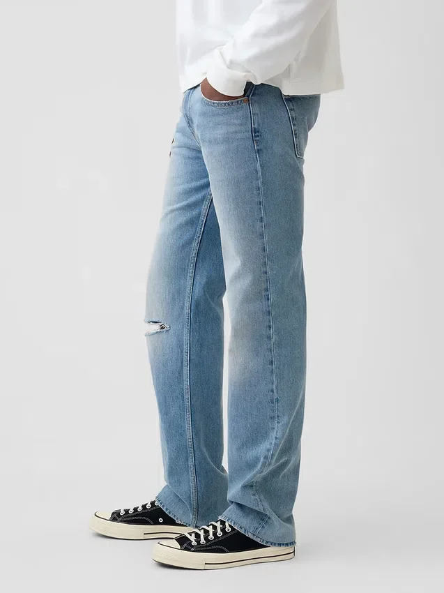 Avslappede, rette jeans