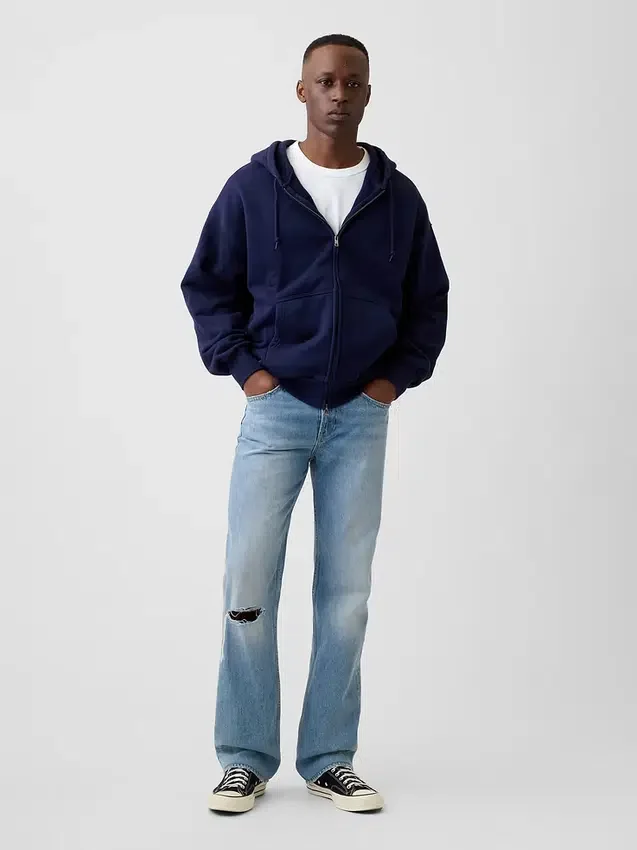 Avslappede, rette jeans
