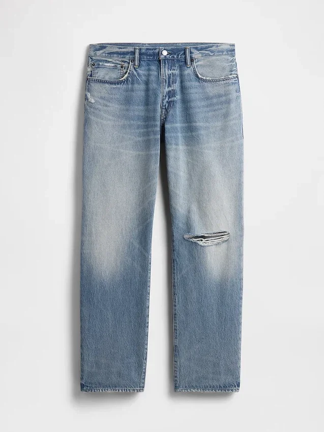 Avslappede, rette jeans