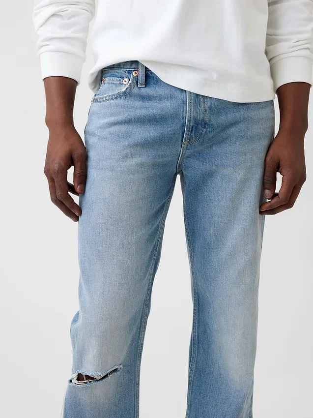 Avslappede, rette jeans
