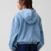 Avslappet denimjakke med hette for barn
