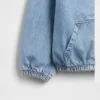 Avslappet denimjakke med hette for barn
