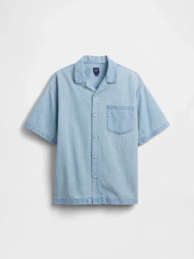 Avslappet denimskjorte for barn