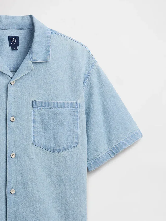 Avslappet denimskjorte for barn
