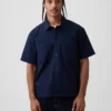 Avslappet utility-skjorte med rett kant