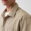 Avslappet utility-skjorte med rett kant
