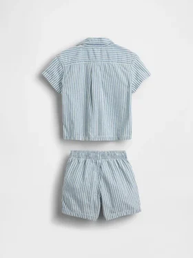 Baby-antrekk i denim med striper