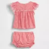 Baby-antrekk i gingham med hullmønster