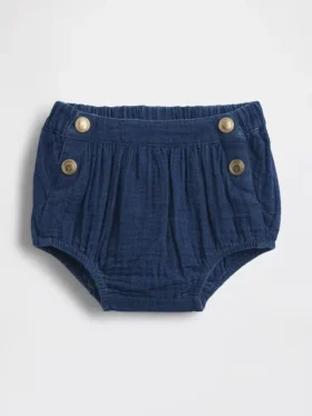 Baby-bloomers i bomullsgas og denim i sjømannstil