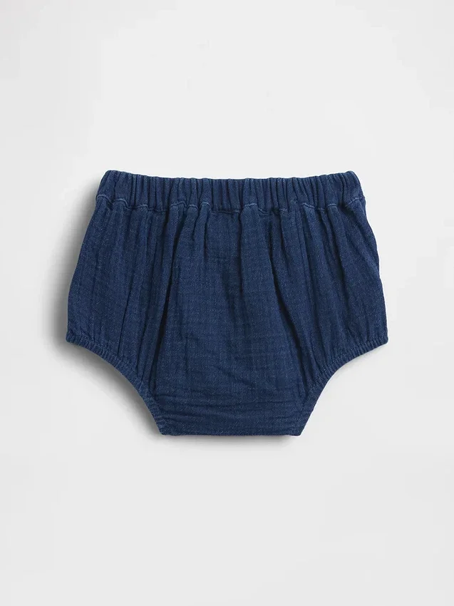 Baby-bloomers i bomullsgas og denim i sjømannstil