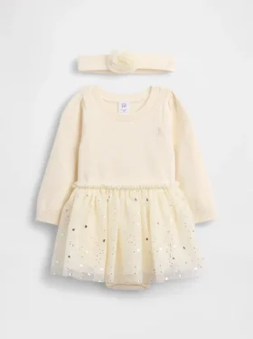 Baby-body-bodyer-kjolesett i tyll
