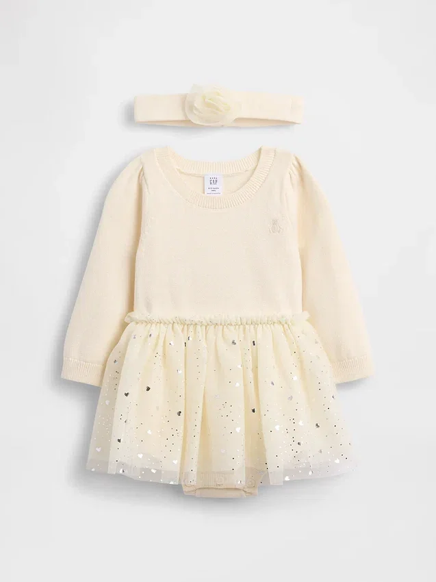 Baby-body-bodyer-kjolesett i tyll