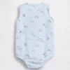 Baby-body i bomullsgas med Henley-hals og lomme