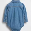 Baby-body i denim med knapper