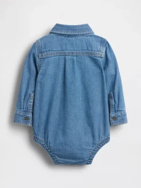Baby-body i denim med knapper