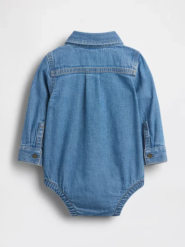 Baby-body i denim med knapper