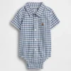 Baby-body i gingham-mønster