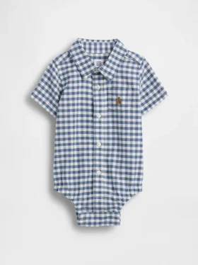 Baby-body i gingham-mønster