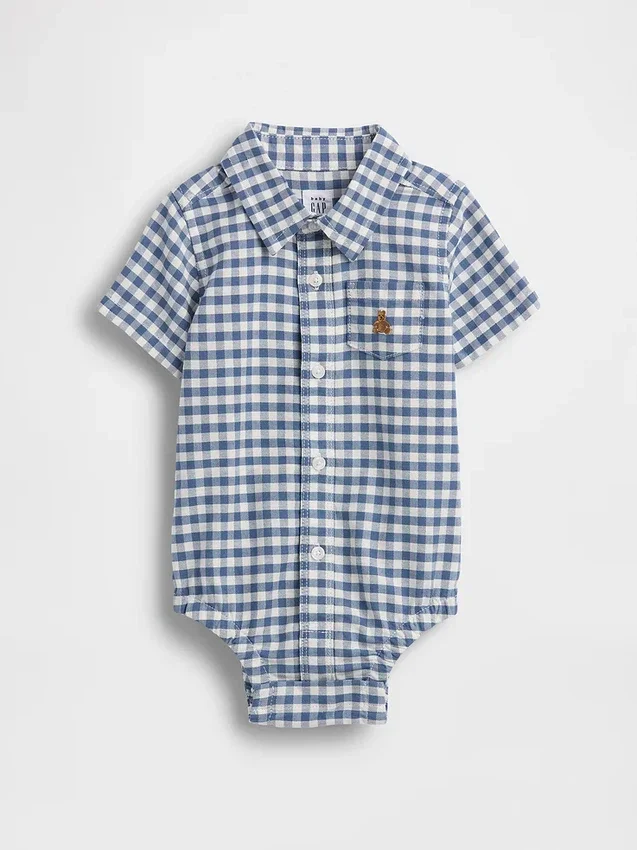 Baby-body i gingham-mønster