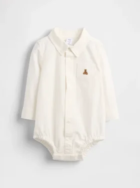Baby-body i Oxford-stoff