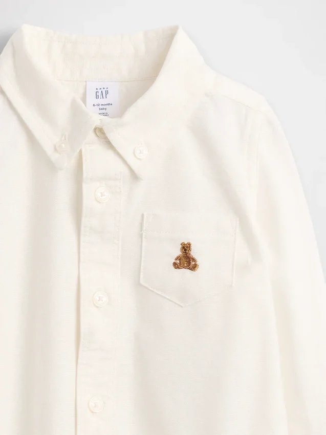 Baby-body i Oxford-stoff