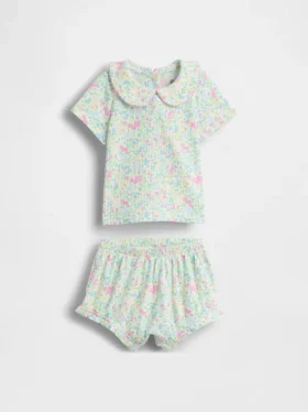 Baby-body med Peter Pan-krage i tinyrib