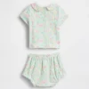 Baby-body med Peter Pan-krage i tinyrib