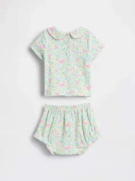 Baby-body med Peter Pan-krage i tinyrib