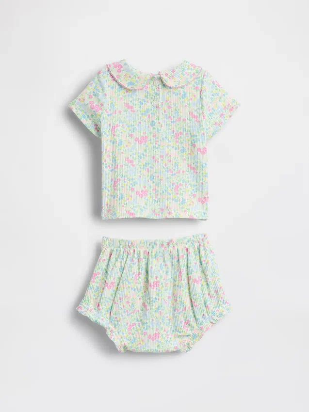 Baby-body med Peter Pan-krage i tinyrib