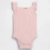 Baby-bodyer i ribbet pointelle-strikk