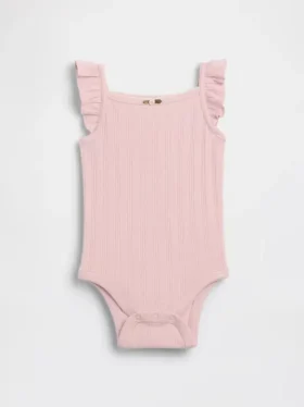 Baby-bodyer i ribbet pointelle-strikk