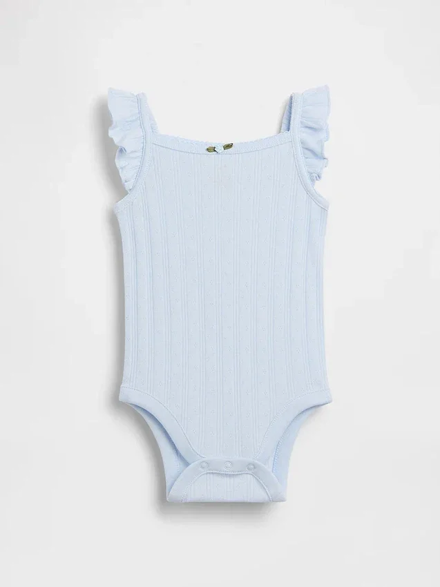 Baby-bodyer i ribbet pointelle-strikk